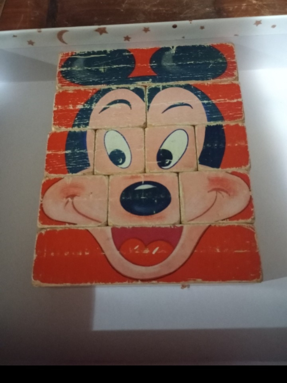 Vintage 1950's Mickey Mouse Club 4 Famous Faces Wood Block Puzzle.